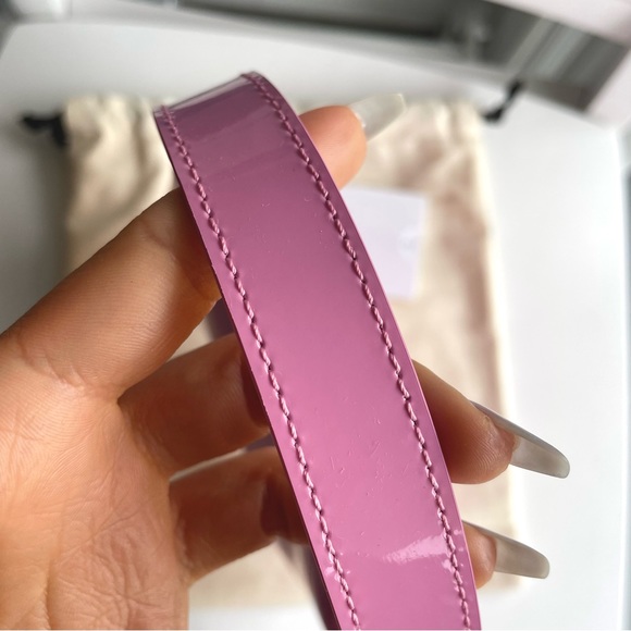 NEW BY FAR Baby Amber Patent Leather Shoulder Bag in Flamingo Pink - Picture 10 of 16